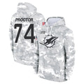 STECN M.Dolphins #74 Kadyn Proctor Player Arctic Camo Salute to Service Hoodies Limited Game Stitched Jerseys