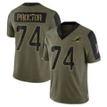 STECN M.Dolphins #74 Kadyn Proctor Player Olive Salute To Service Limited Game Stitched Jerseys