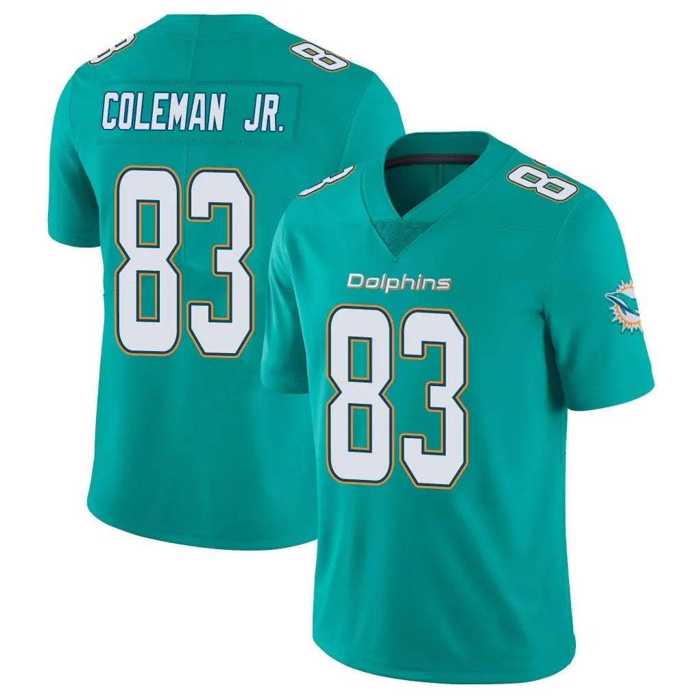 STECN M.Dolphins #83 Kevin Coleman Jr. Player Aqua Limited Vapor Untouchable Home Game Stitched Jerseys