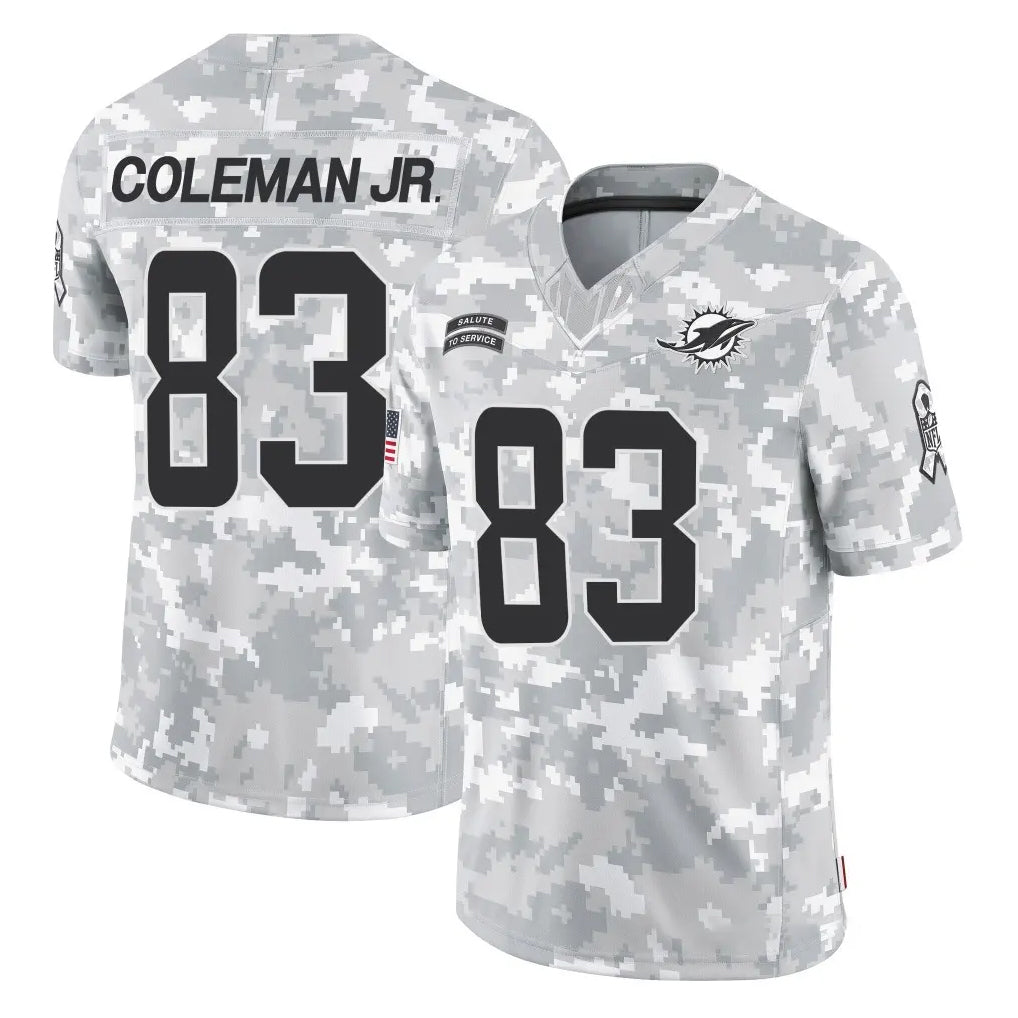 STECN M.Dolphins #83 Kevin Coleman Jr. Player Arctic Camo Salute To Service Limited Game Stitched Jerseys