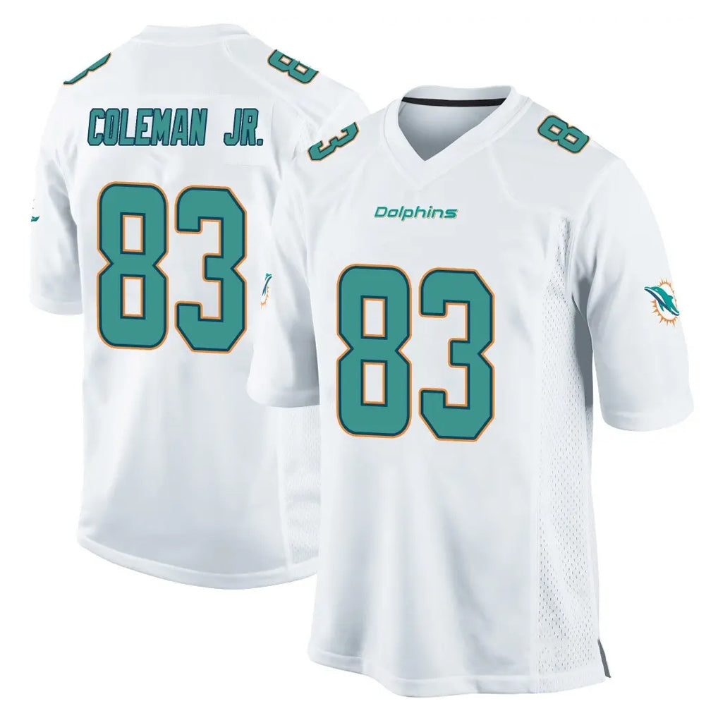 STECN M.Dolphins #83 Kevin Coleman Jr. Player White Home Game Stitched Jerseys