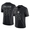 STECN M.Dolphins #85 Greg Dulcich Player Black Reflective Limited Game Stitched Jerseys