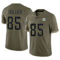 STECN M.Dolphins #85 Greg Dulcich Player Olive Salute To Service Limited Stitched Jerseys