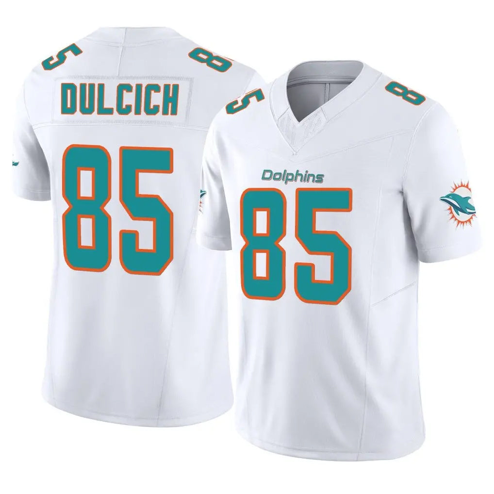 STECN M.Dolphins #85 Greg Dulcich Player White Limited Vapor F.U.S.E. Home Game Stitched Jerseys