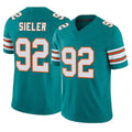 STECN M.Dolphins #92 Zach Sieler Player Aqua Limited Alternate Vapor F.U.S.E. Home Game Stitched Jerseys