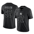 STECN M.Dolphins #92 Zach Sieler Player Black Reflective Limited Game Stitched Jerseys
