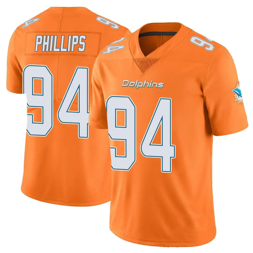 STECN M.Dolphins #94 Jordan Phillips Player Orange Limited Home Game Stitched Jerseys