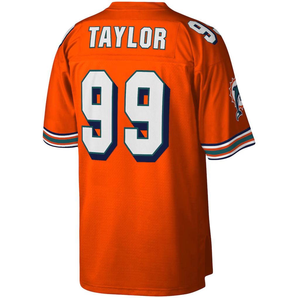 STECN M.Dolphins #99 Jason Taylor Mitchell & Ness Orange Big & Tall 2004 Retired Player Replica Jersey