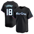 STECN M.Marlins #18 Griffin Conine Player Black Home Limited Stitched Jerseys