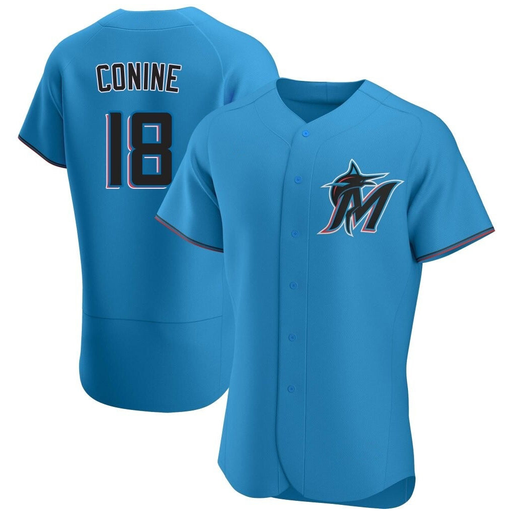 STECN M.Marlins #18 Griffin Conine Player Blue Home Limited Elite Stitched Jerseys