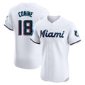 STECN M.Marlins #18 Griffin Conine Player White Home Limited Elite Stitched Jerseys