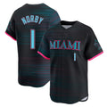 STECN M.Marlins #1 Connor Norby Player Black City Connect Home Limited Stitched Jerseys