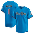 STECN M.Marlins #1 Connor Norby Player Blue Home Limited Stitched Jerseys