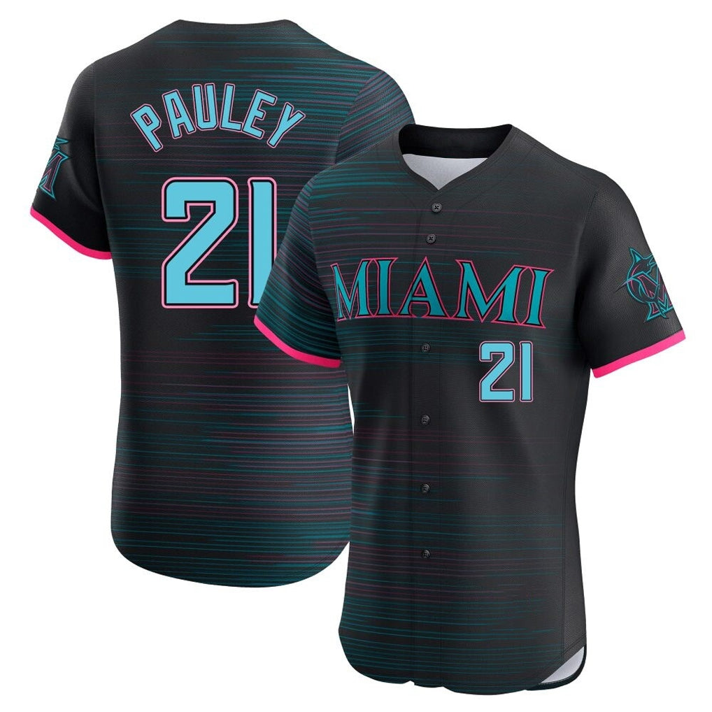 STECN M.Marlins #21 Graham Pauley Player Black City Connect Home Limited Elite Stitched Jerseys