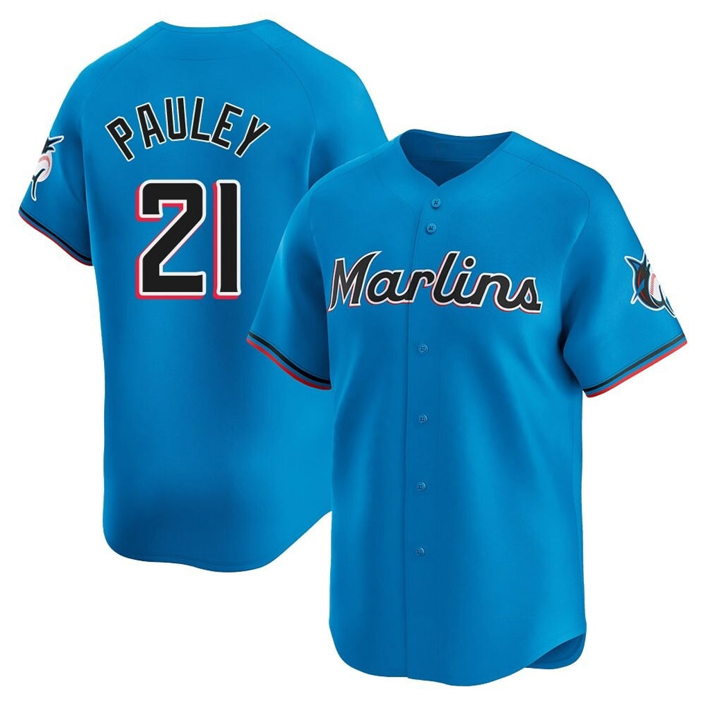 STECN M.Marlins #21 Graham Pauley Player Blue Home Limited Stitched Jerseys