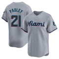STECN M.Marlins #21 Graham Pauley Player Gray Home Limited Stitched Jerseys