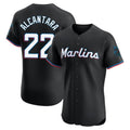 STECN M.Marlins #22 Sandy Alcantara Player Black Vapor Home Limited Elite Stitched Jerseys