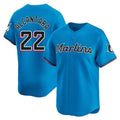 STECN M.Marlins #22 Sandy Alcantara Player Blue Home Limited Stitched Jerseys