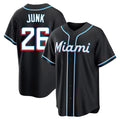 STECN M.Marlins #26 Janson Junk Player Black Fashion Out Home Game Stitched Jerseys