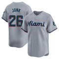 STECN M.Marlins #26 Janson Junk Player Gray Home Limited Stitched Jerseys
