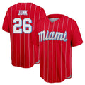 STECN M.Marlins #26 Janson Junk Player Red City Connect Home Game Stitched Jerseys