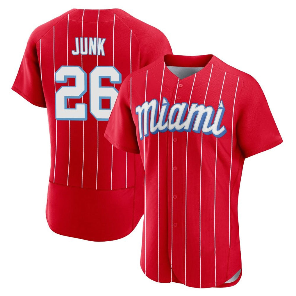 STECN M.Marlins #26 Janson Junk Player Red City Connect Home Limited Elite Stitched Jerseys