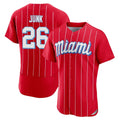 STECN M.Marlins #26 Janson Junk Player Red City Connect Home Limited Elite Stitched Jerseys