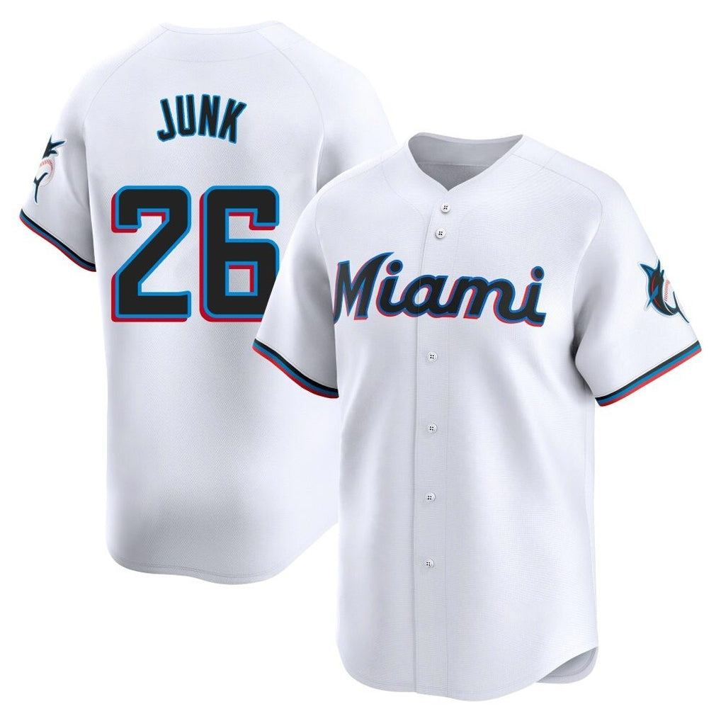STECN M.Marlins #26 Janson Junk Player White Home Limited Stitched Jerseys