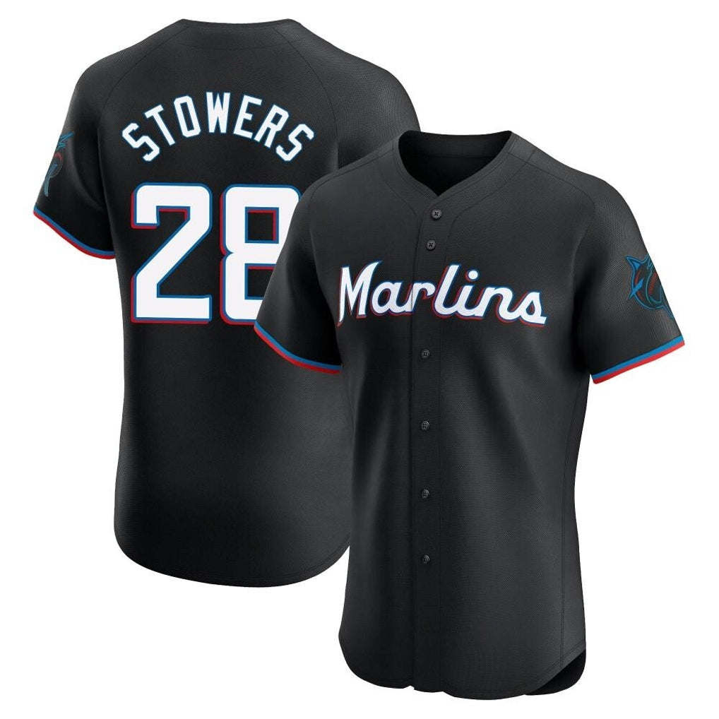 STECN M.Marlins #28 Kyle Stowers Player Black Vapor Home Limited Elite Stitched Jerseys