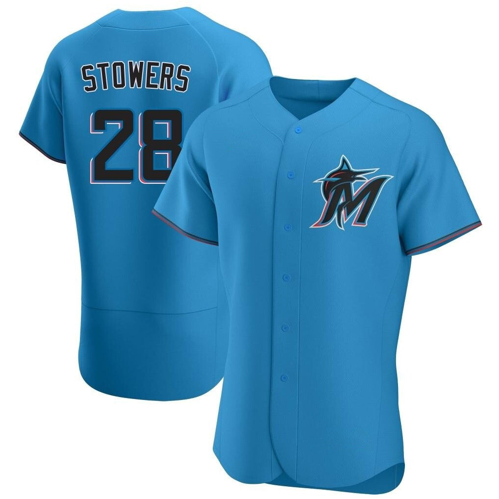 STECN M.Marlins #28 Kyle Stowers Player Blue Home Limited Elite Stitched Jerseys