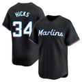 STECN M.Marlins #34 Liam Hicks Player Black Home Limited Stitched Jerseys