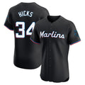 STECN M.Marlins #34 Liam Hicks Player Black Vapor Home Limited Elite Stitched Jerseys