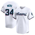 STECN M.Marlins #34 Liam Hicks Player White  Home Limited Stitched Jerseys