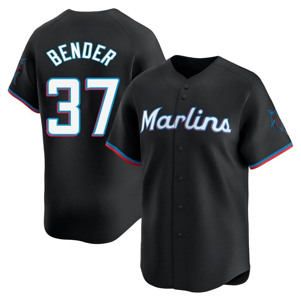 STECN M.Marlins #37 Anthony Bender Player Black  Home Limited Stitched Jerseys