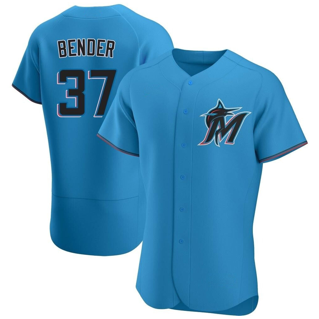 STECN M.Marlins #37 Anthony Bender Player Blue Home Limited Elite Stitched Jerseys