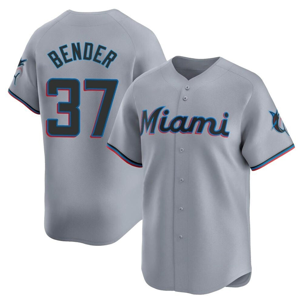 STECN M.Marlins #37 Anthony Bender Player Gray Home Limited Stitched Jerseys