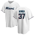 STECN M.Marlins #37 Anthony Bender Player White  Home Game Stitched Jerseys