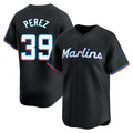 STECN M.Marlins #39 Eury Perez Player Black  Home Limited Stitched Jerseys