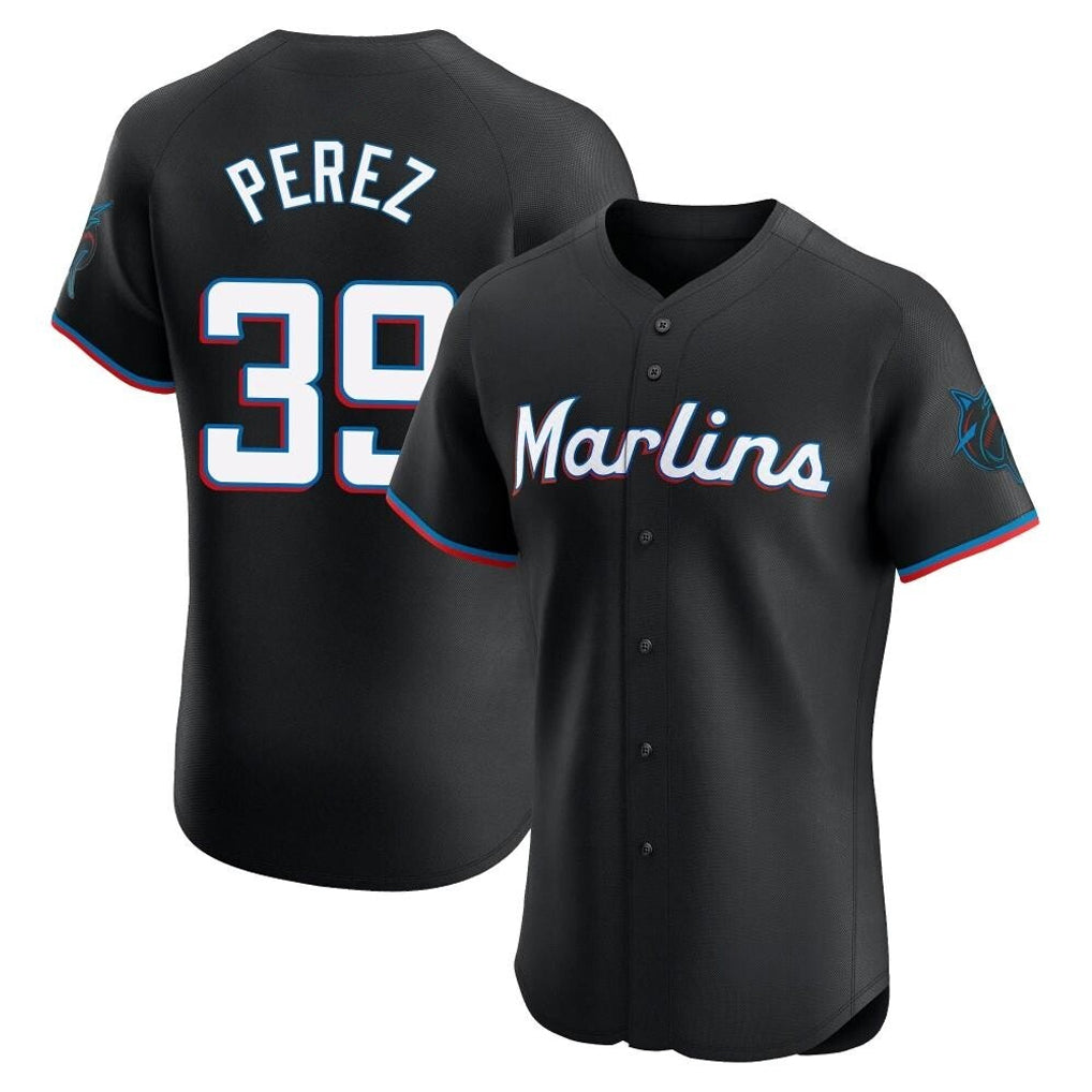 STECN M.Marlins #39 Eury Perez Player Black Vapor Home Limited Elite Stitched Jerseys