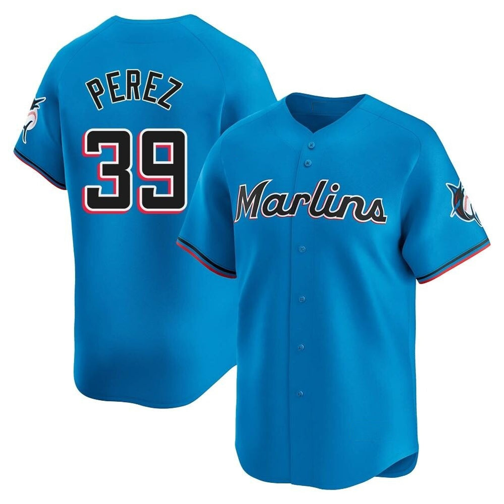 STECN M.Marlins #39 Eury Perez Player Blue Home Limited Stitched Jerseys