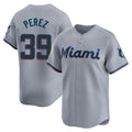 STECN M.Marlins #39 Eury Perez Player Gray Home Limited Stitched Jerseys
