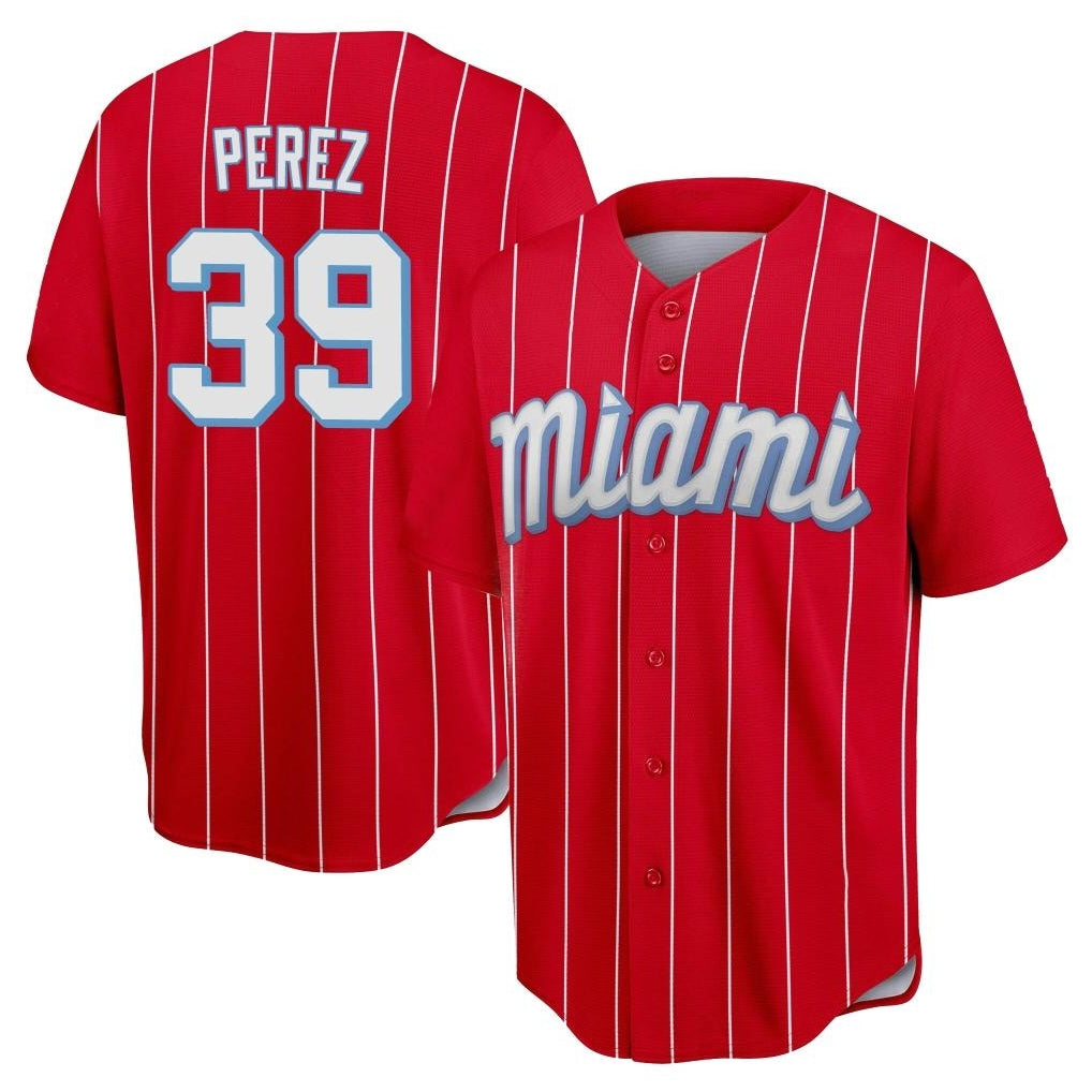 STECN M.Marlins #39 Eury Perez Player Red City Connect Home Game Stitched Jerseys