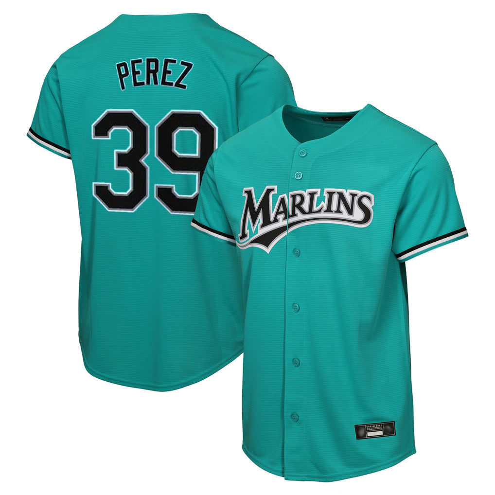 STECN M.Marlins #39 Eury Perez Player Teal Home Game Stitched Jerseys