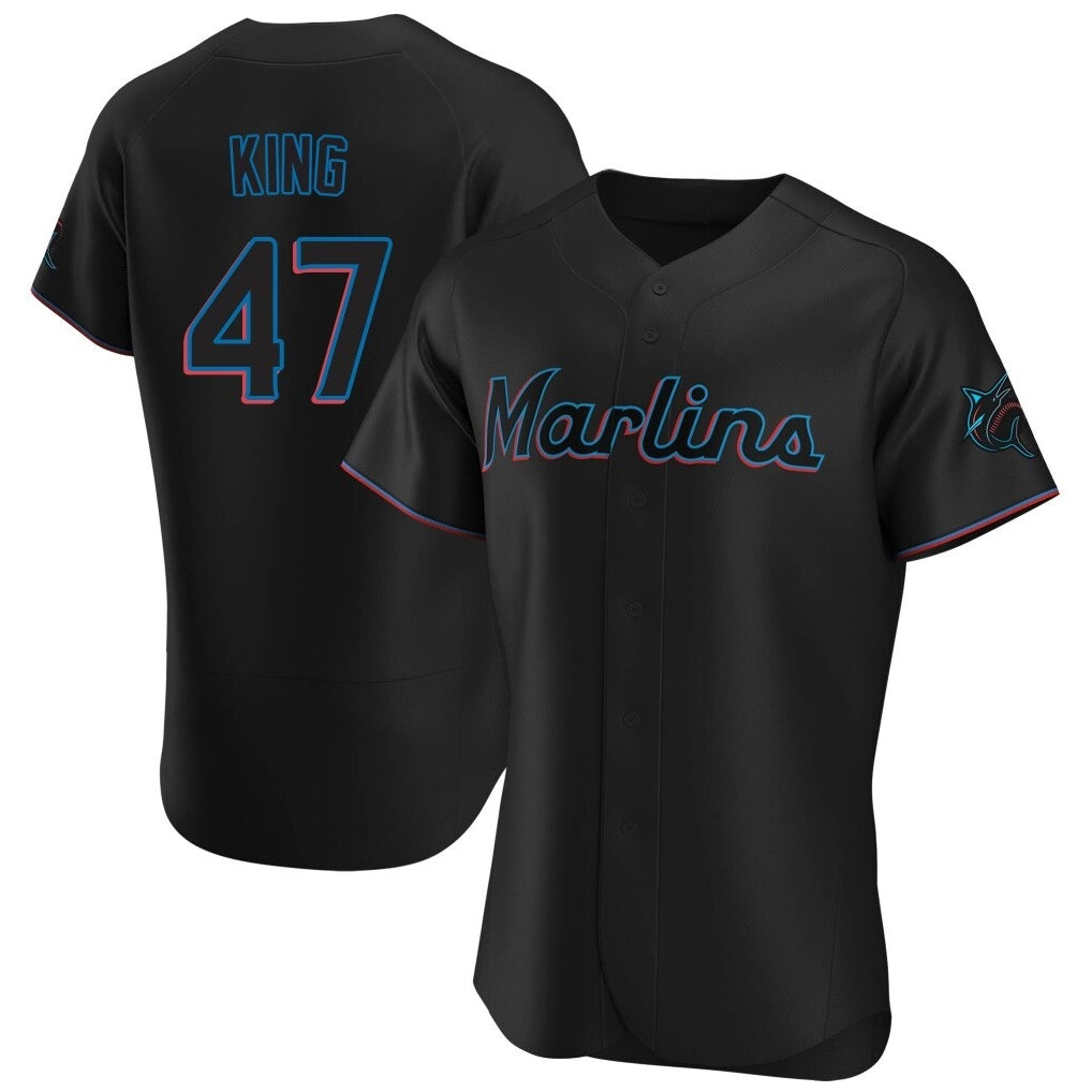 STECN M.Marlins #47 John King Player Black Home Limited Elite Stitched Jerseys
