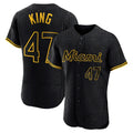 STECN M.Marlins #47 John King Player Black Snake Skin City Home Limited Elite Stitched Jerseys
