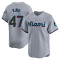 STECN M.Marlins #47 John King Player Gray  Home Limited Stitched Jerseys