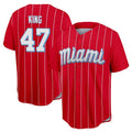 STECN M.Marlins #47 John King Player Red City Connect Home Game Stitched Jerseys