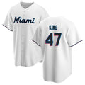 STECN M.Marlins #47 John King Player White  Home Game Stitched Jerseys