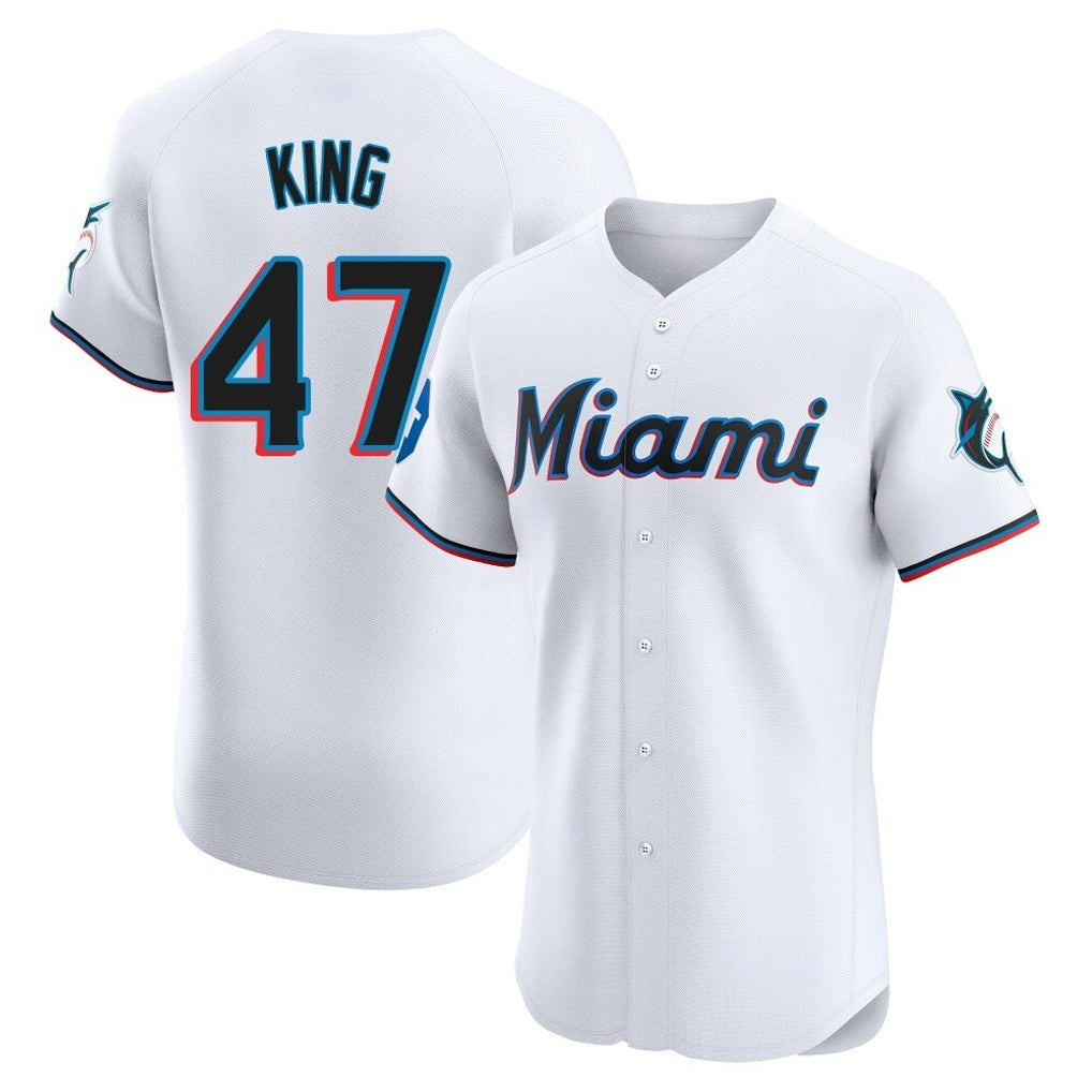 STECN M.Marlins #47 John King Player White  Home Limited Elite Stitched Jerseys