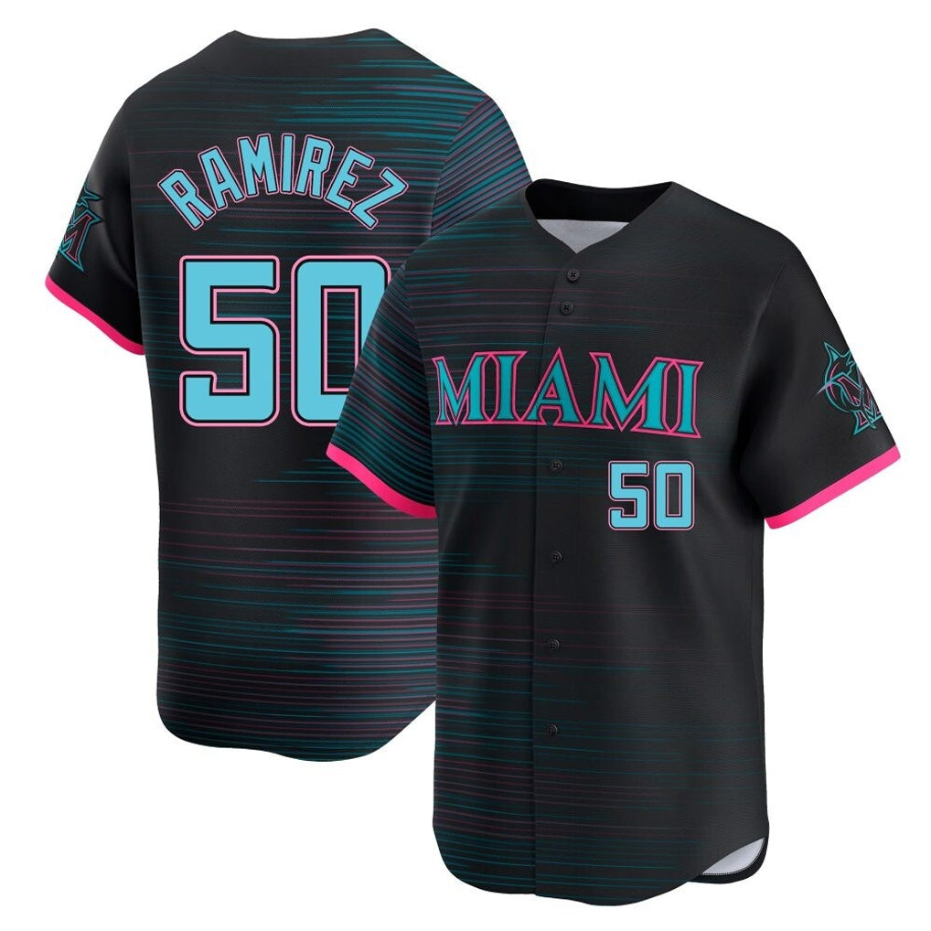 STECN M.Marlins #50 Agustin Ramirez Player Black City Connect Home Limited Stitched Jerseys